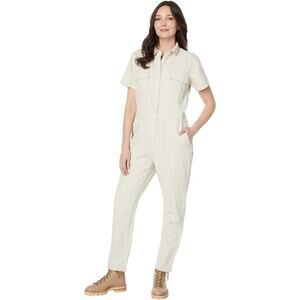 Outerknown Women's Cream Linen Blend Short Sleeve Jumpsuit Size XS